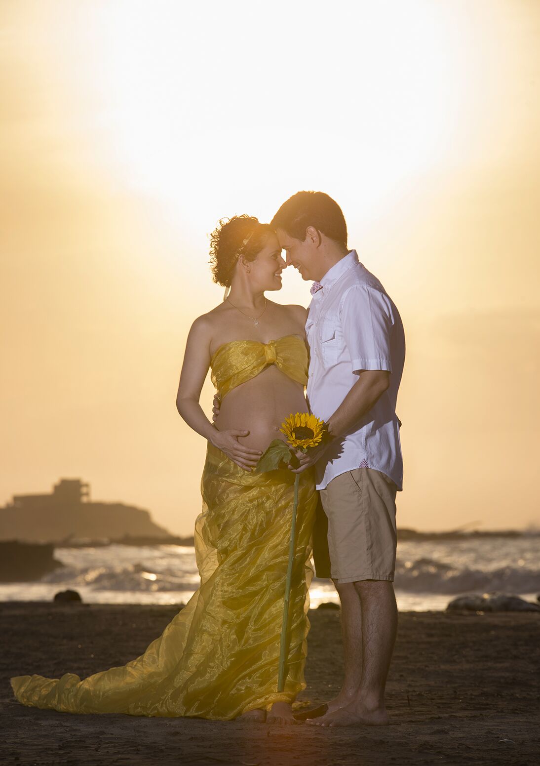 foto de embarazo al atardecer